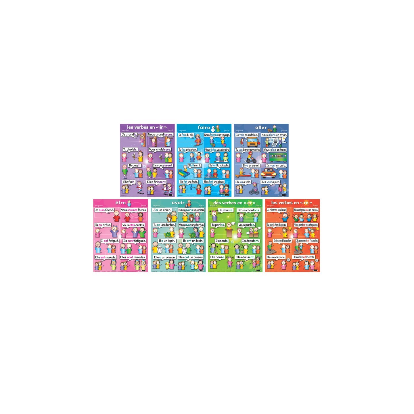 Poster Pals® French Verb Posters, Set of 7