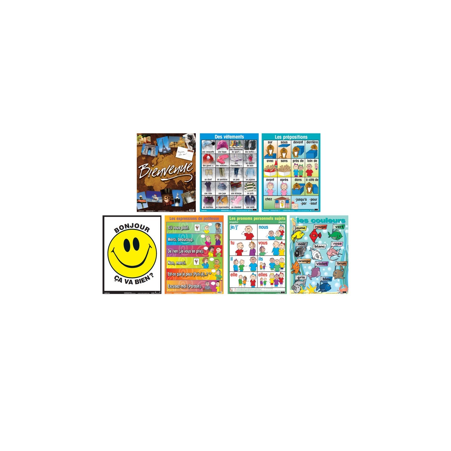 Poster Pals® French Essential Classroom Posters Set II