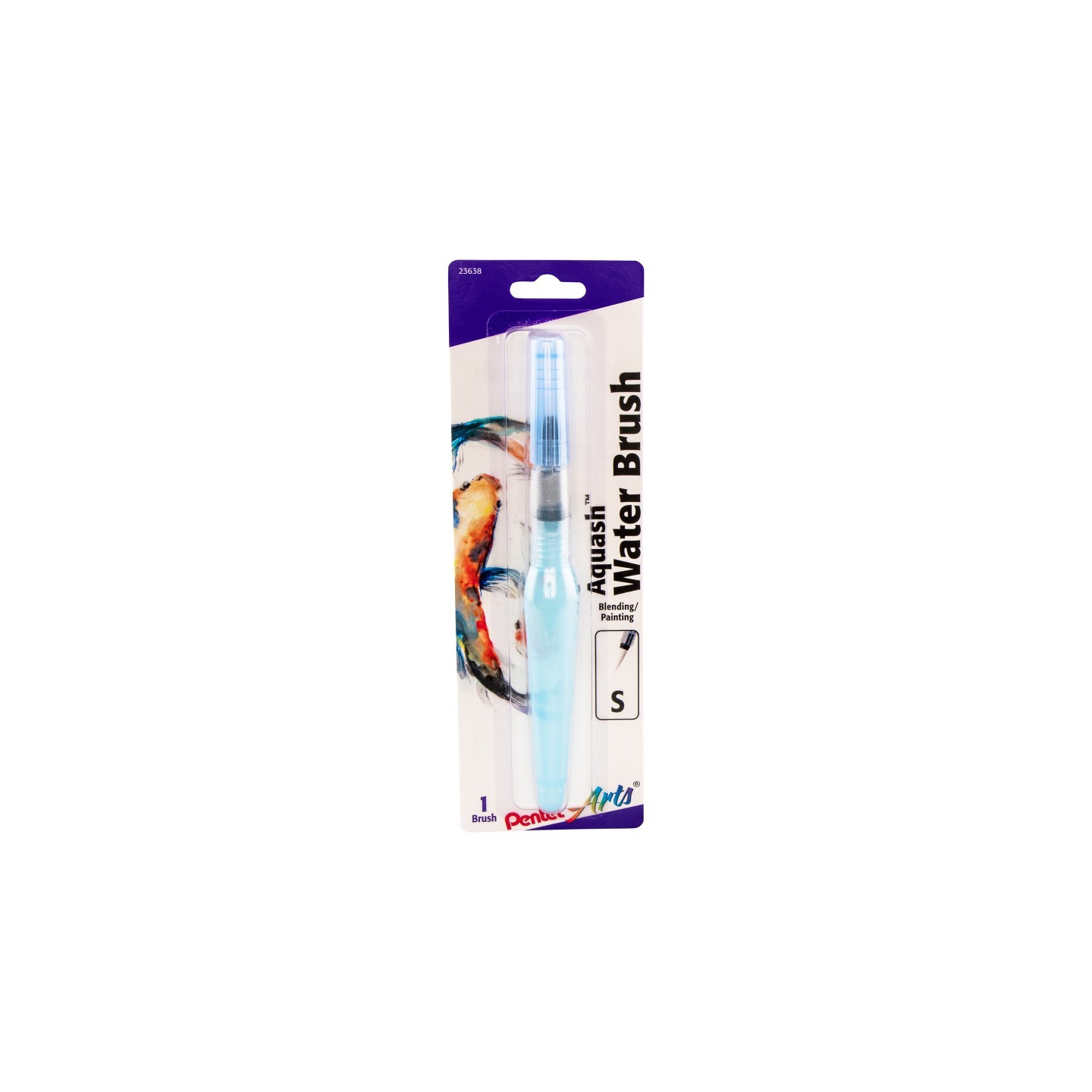 Pentel Arts Aquash Water Brush Fine Point Small, Peggable Carded