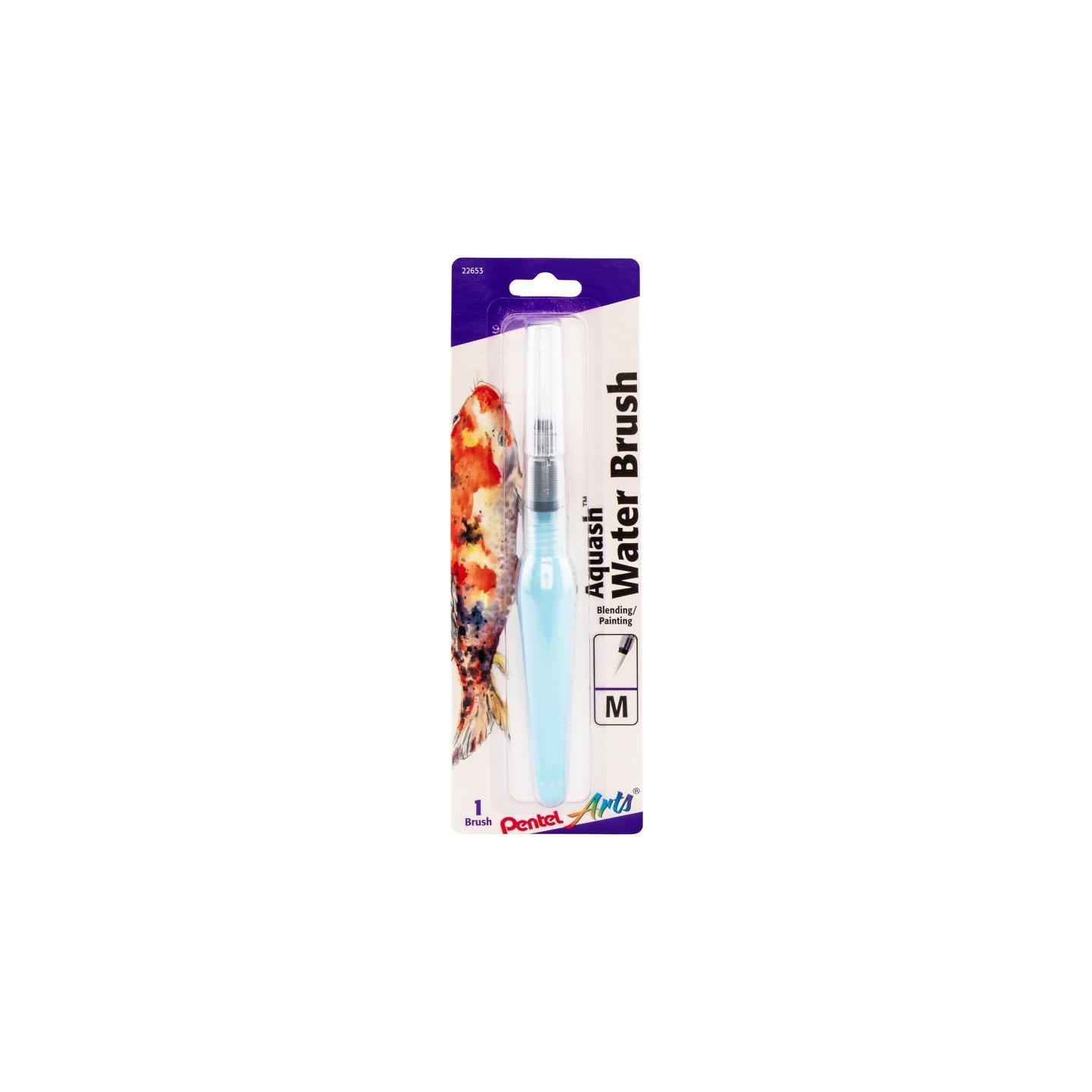 Pentel Arts Aquash Water Brush Fine Point, Medium, Peggable Carded