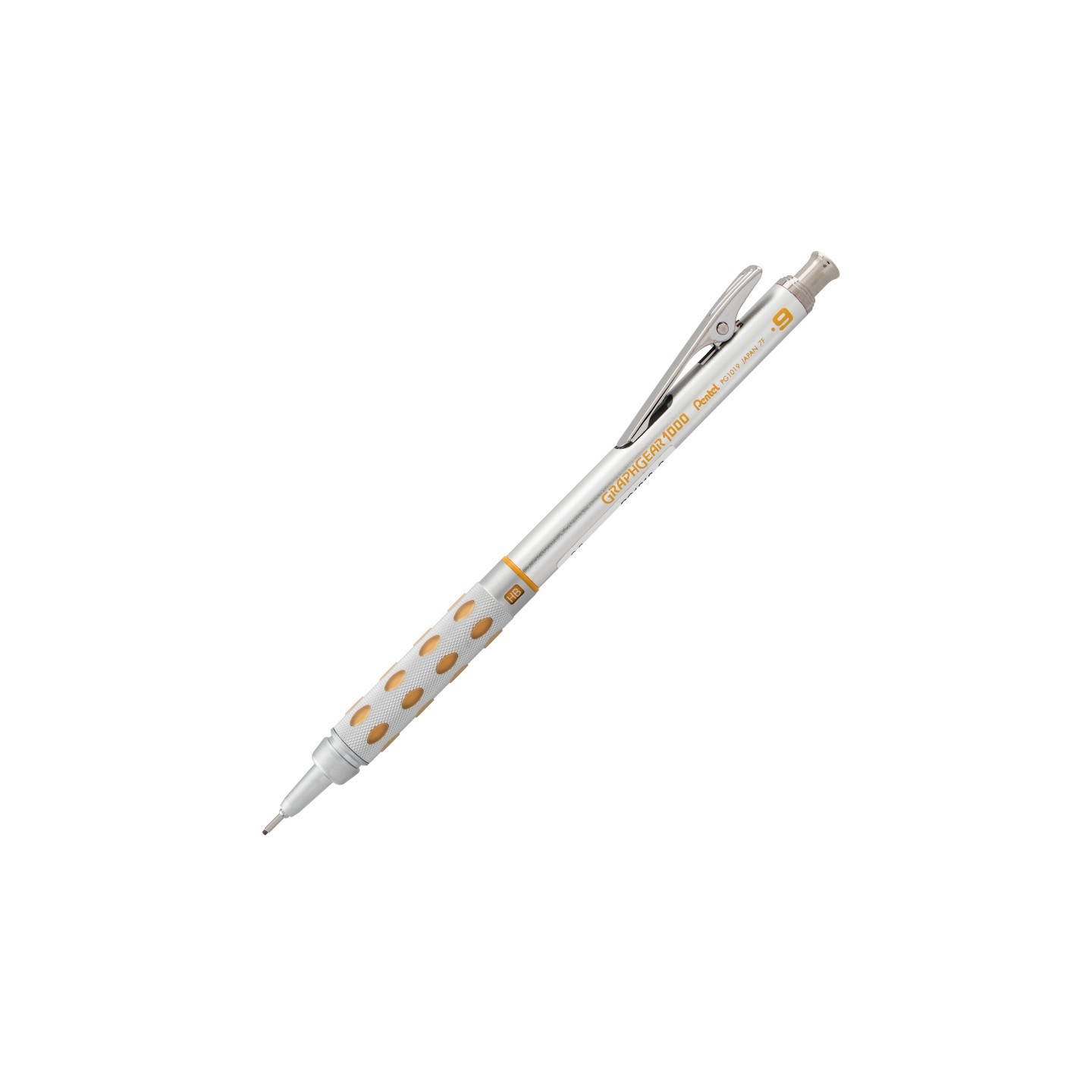 Pentel Arts GraphGear 1000 Automatic Drafting Pencil (0.9mm), Yellow Accents