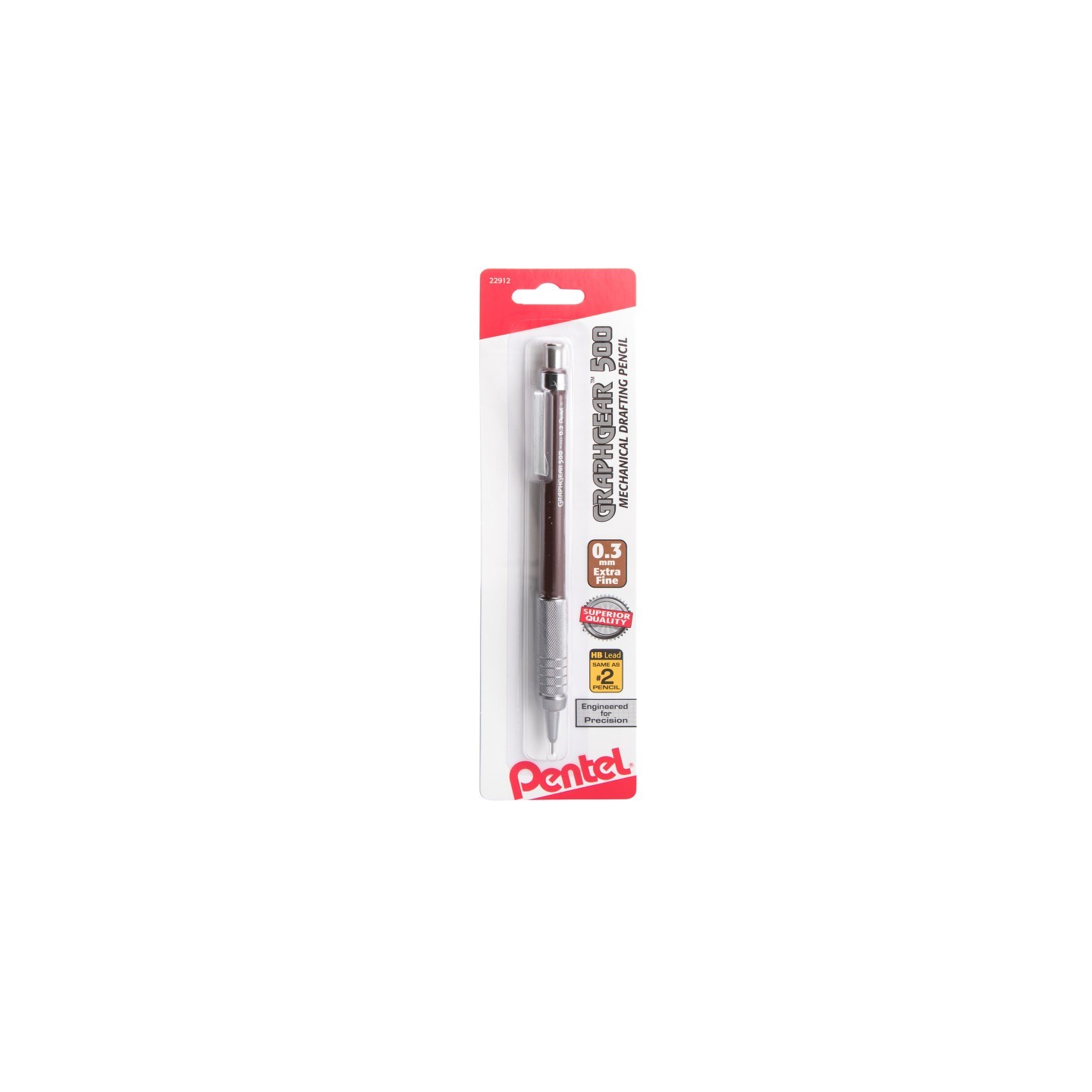 Pentel Arts GraphGear 500 Automatic Drafting Pencil (0.3mm), Brown Barrel , 1 Count