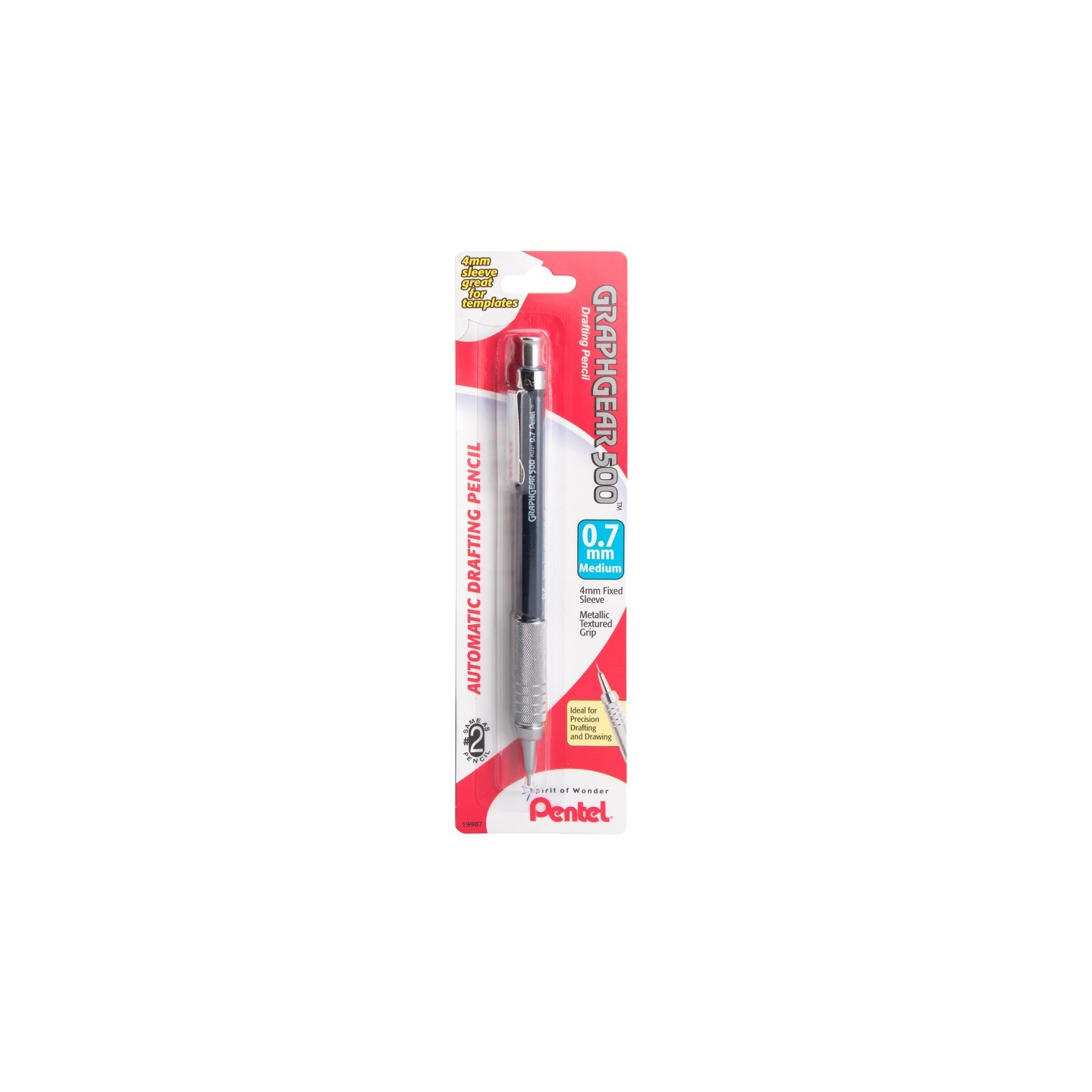 Pentel Arts GraphGear 500 Automatic Drafting Pencil (0.7mm), Blue Barrel, 1 Count