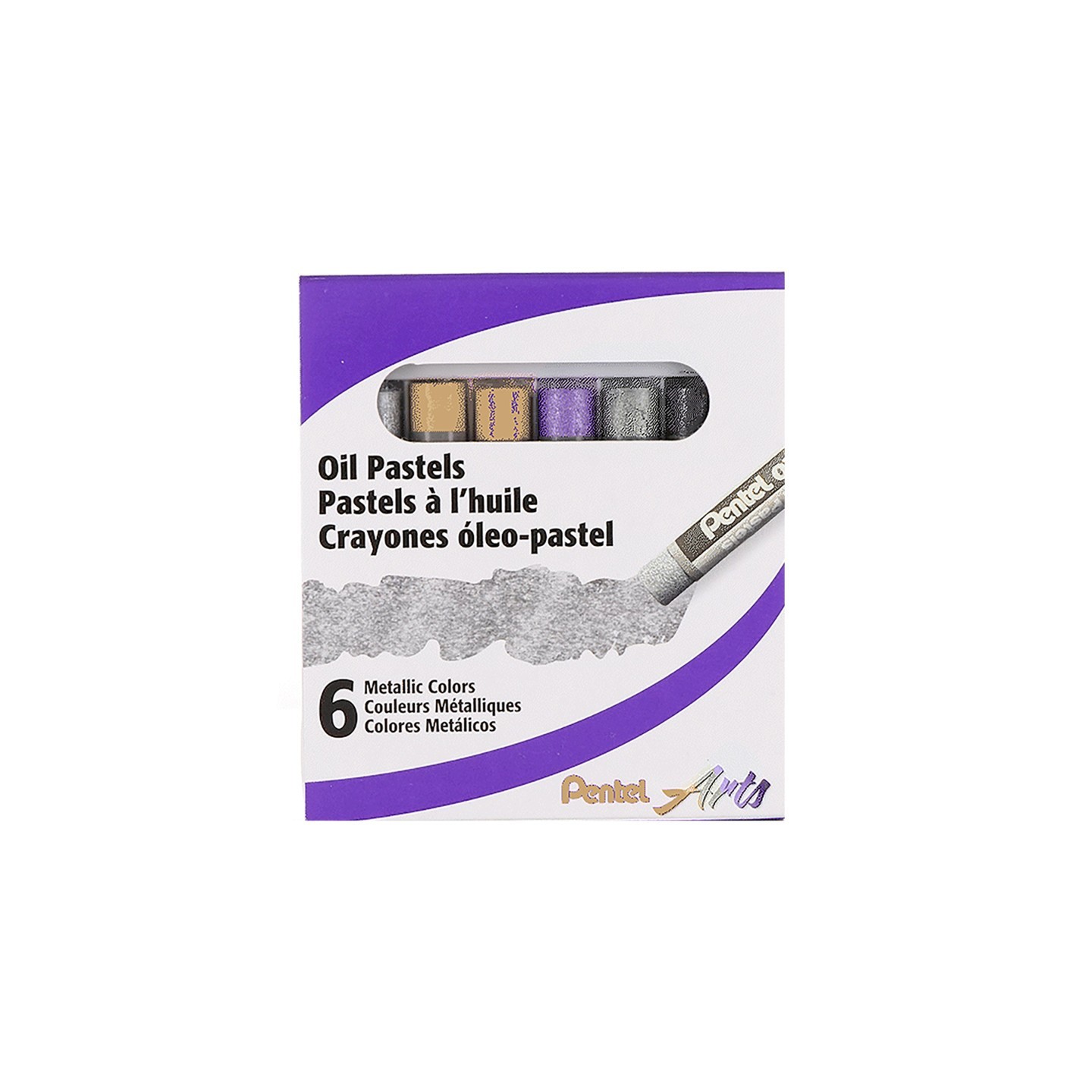 Pentel Arts Oil Pastels, Metallic, Pack of 6