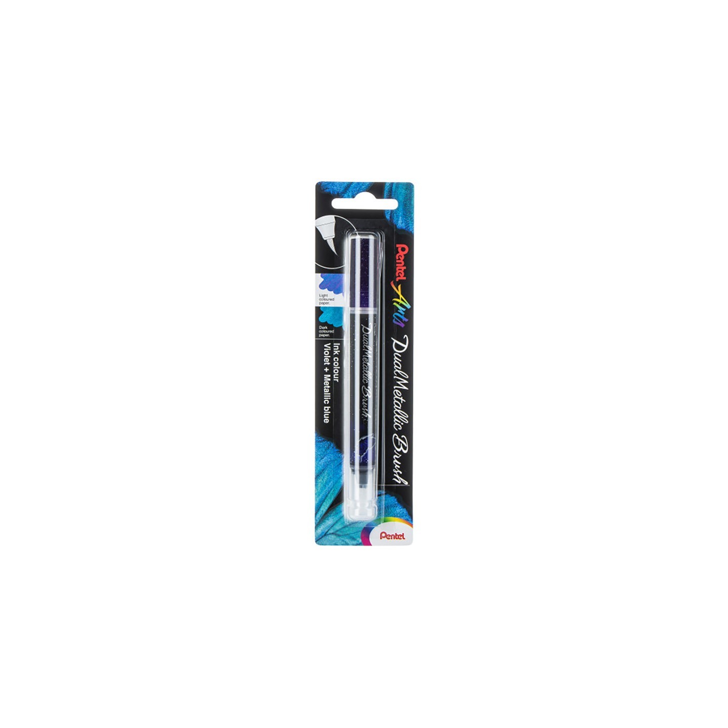 Pentel Arts DualMetallic Brush, Violet/Metallic Blue Ink