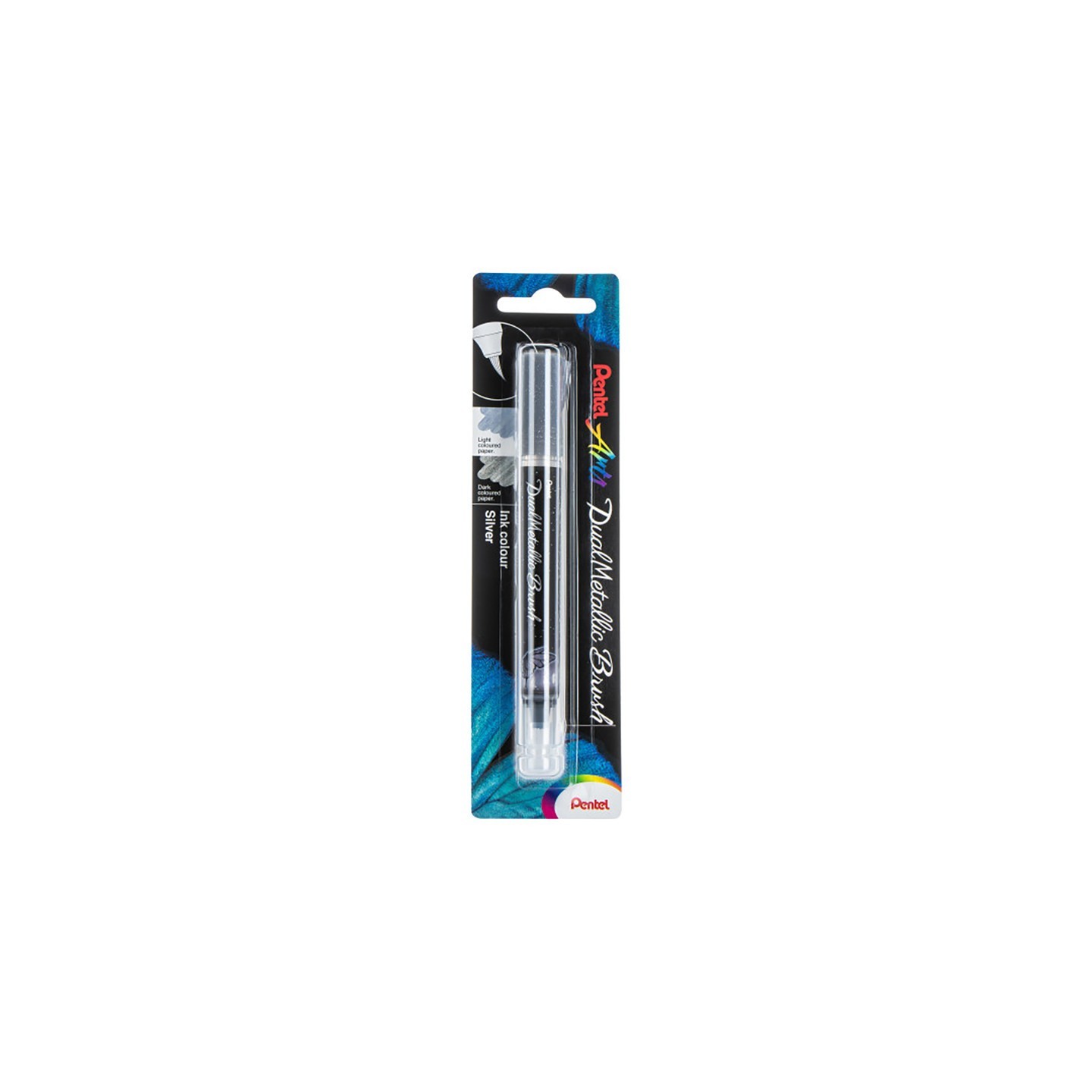Pentel Arts DualMetallic Brush, Silver Ink