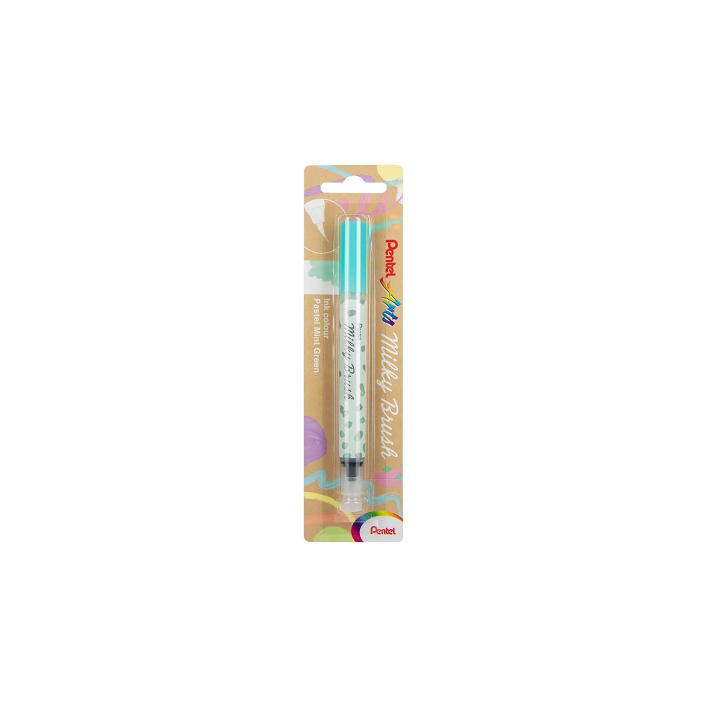 Pentel Arts Milky Brush Pen, Pastel Mint Green Ink, 1-Pack
