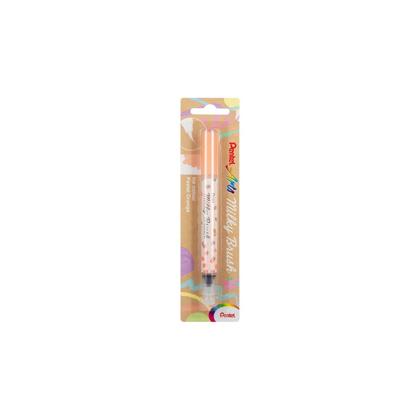 Pentel Arts Milky Brush Pen, Pale Orange Ink, 1-Pack