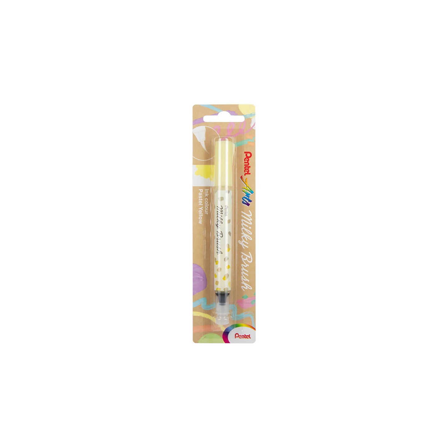 Pentel Arts Milky Brush Pen, Pastel Yellow Ink, 1-Pack