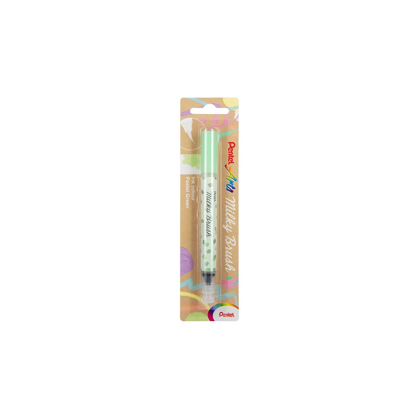 Pentel Arts Milky Brush Pen, Pastel Green Ink, 1-Pack