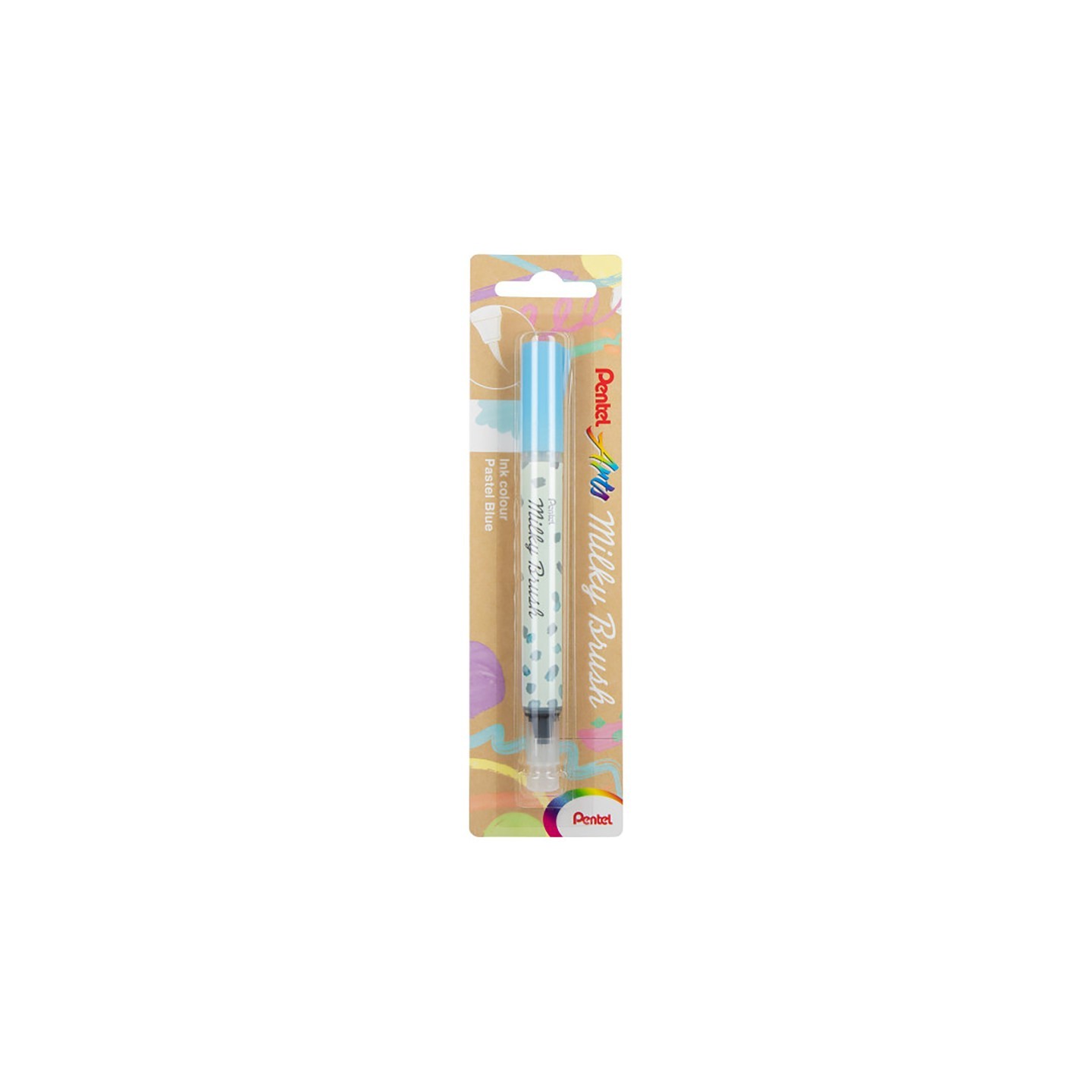 Pentel Arts Milky Brush Pen, Pastel Blue Ink, 1-Pack