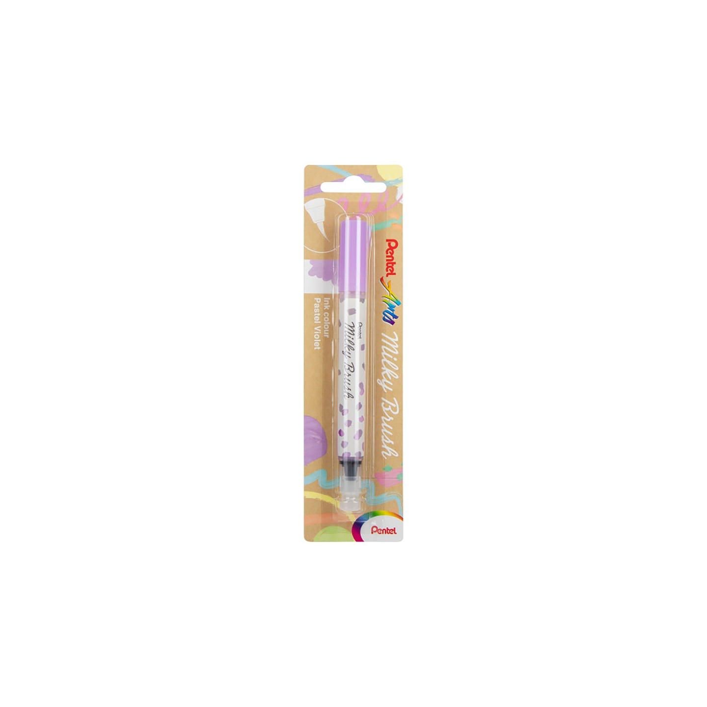 Pentel Arts Milky Brush Pen, Pastel Violet Ink, 1-Pack