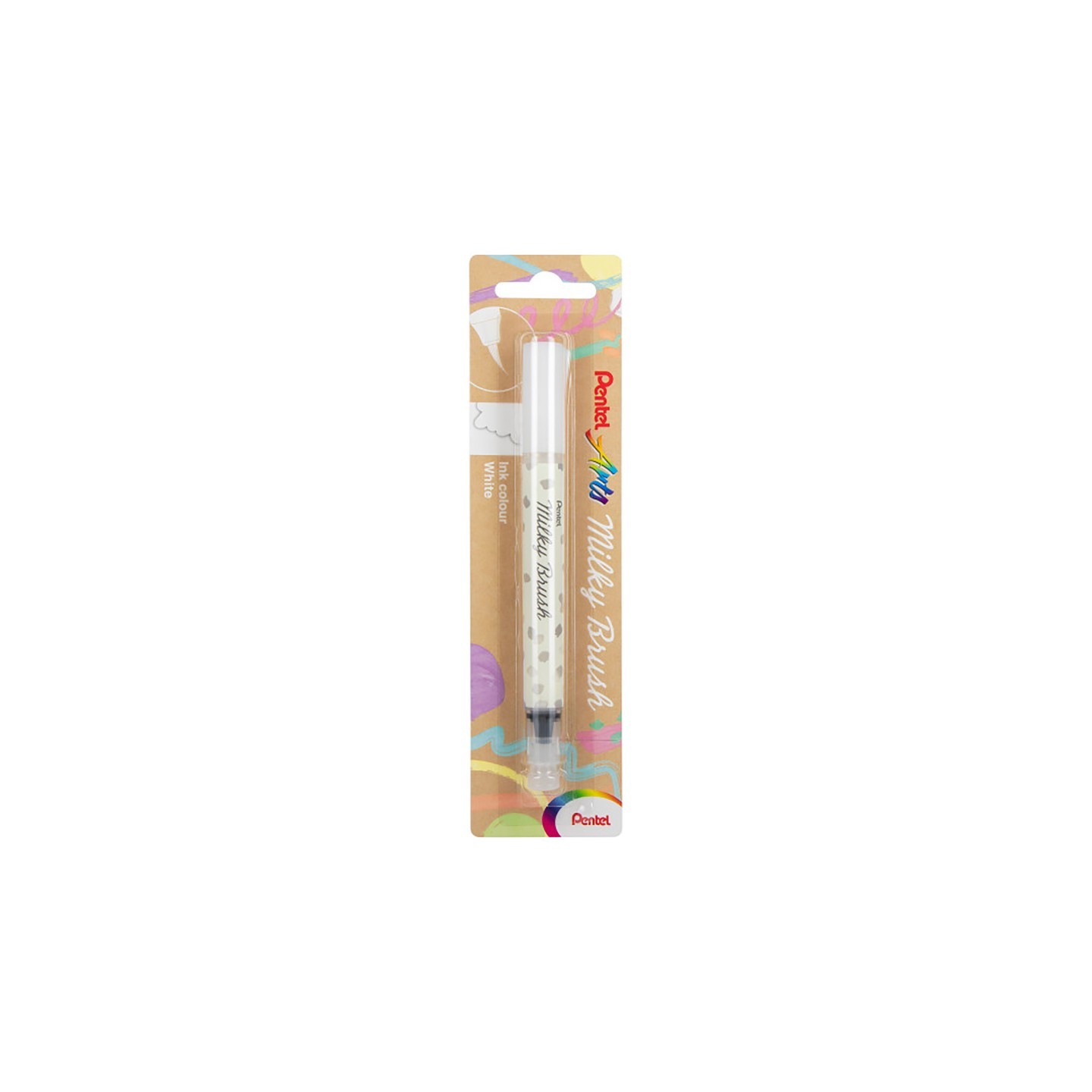 Pentel Arts Milky Brush Pen, White Ink, 1-Pack