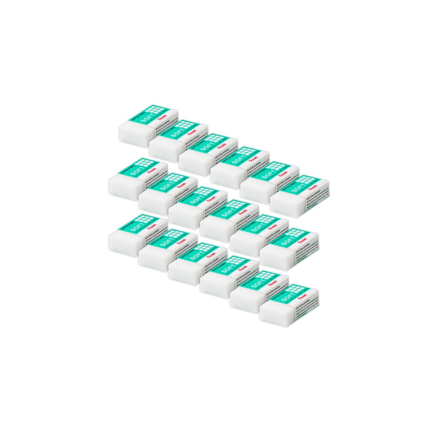 Pentel Arts Hi-Polymer Eraser, Soft, Pack of 24