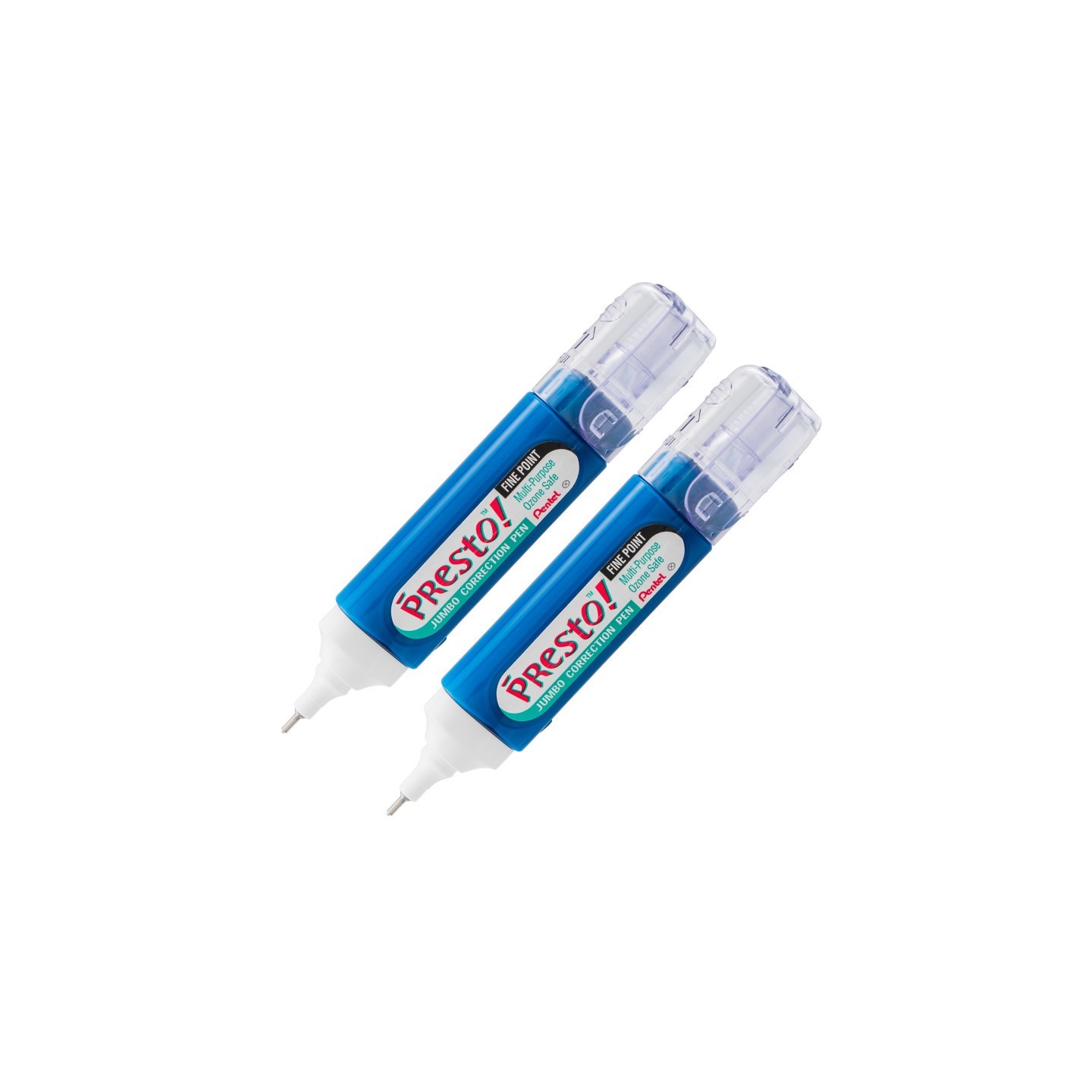 Pentel® Presto! Jumbo Correction Pen, Fine Point Metal Tip 12 ml/0.4 fl. oz., Pack of 2