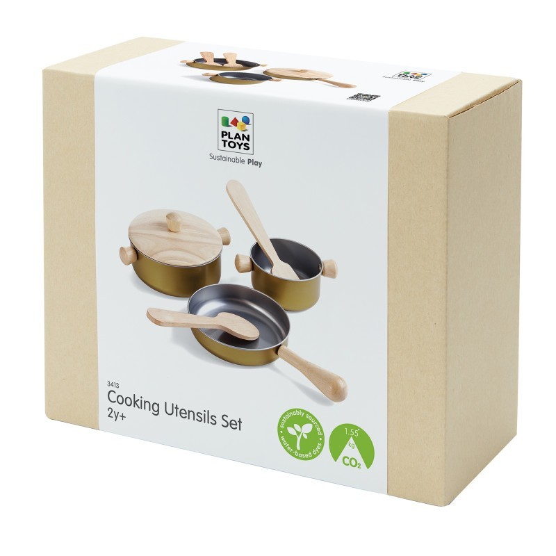 PlanToys Pretend Play Cooking Utensils Set