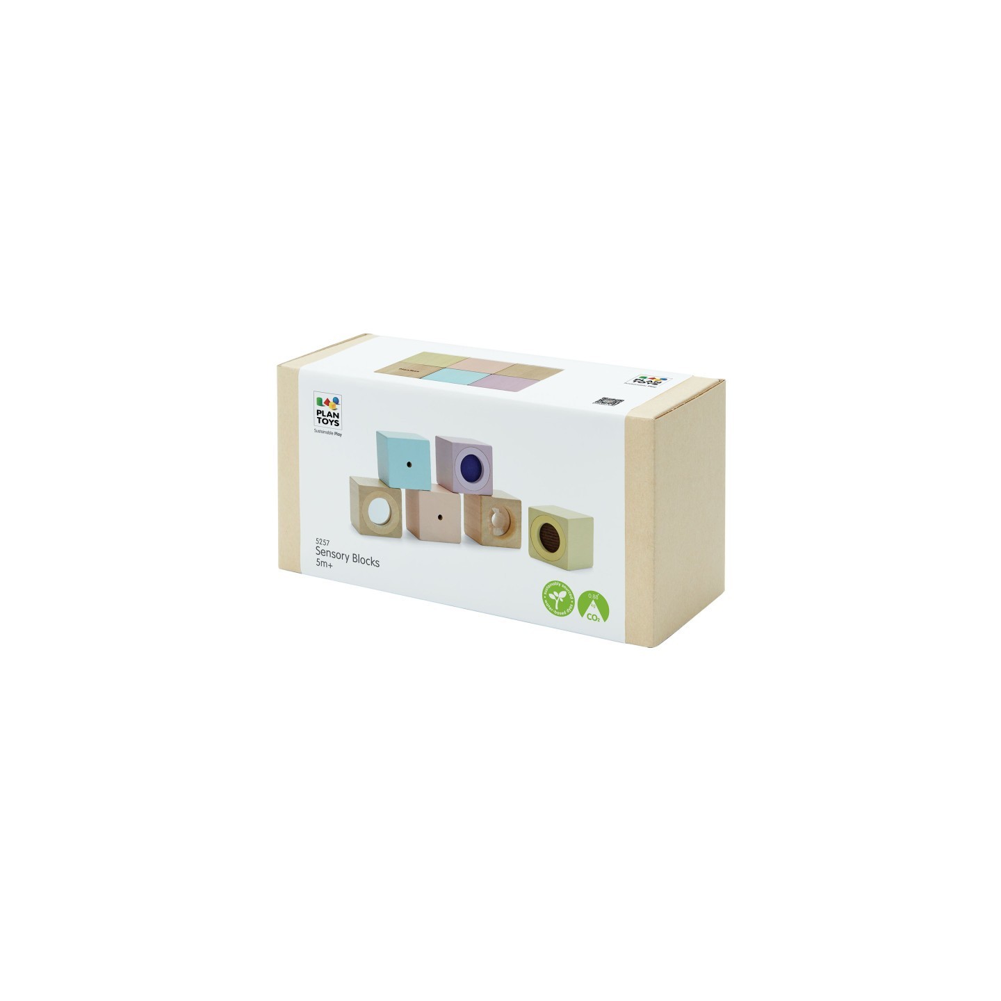 PlanToys Wooden Sensory Blocks - 6 Pieces