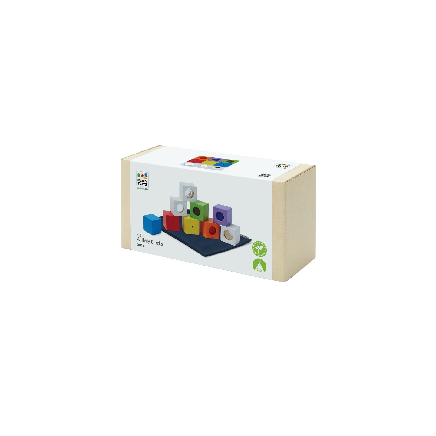PlanToys Wooden Activity Blocks - 9 Pieces