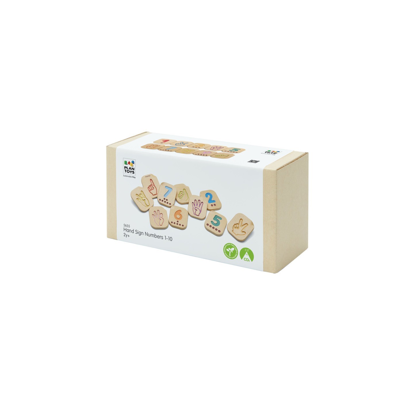 PlanToys Wooden Hand Sign Numbers 1-10 Tiles