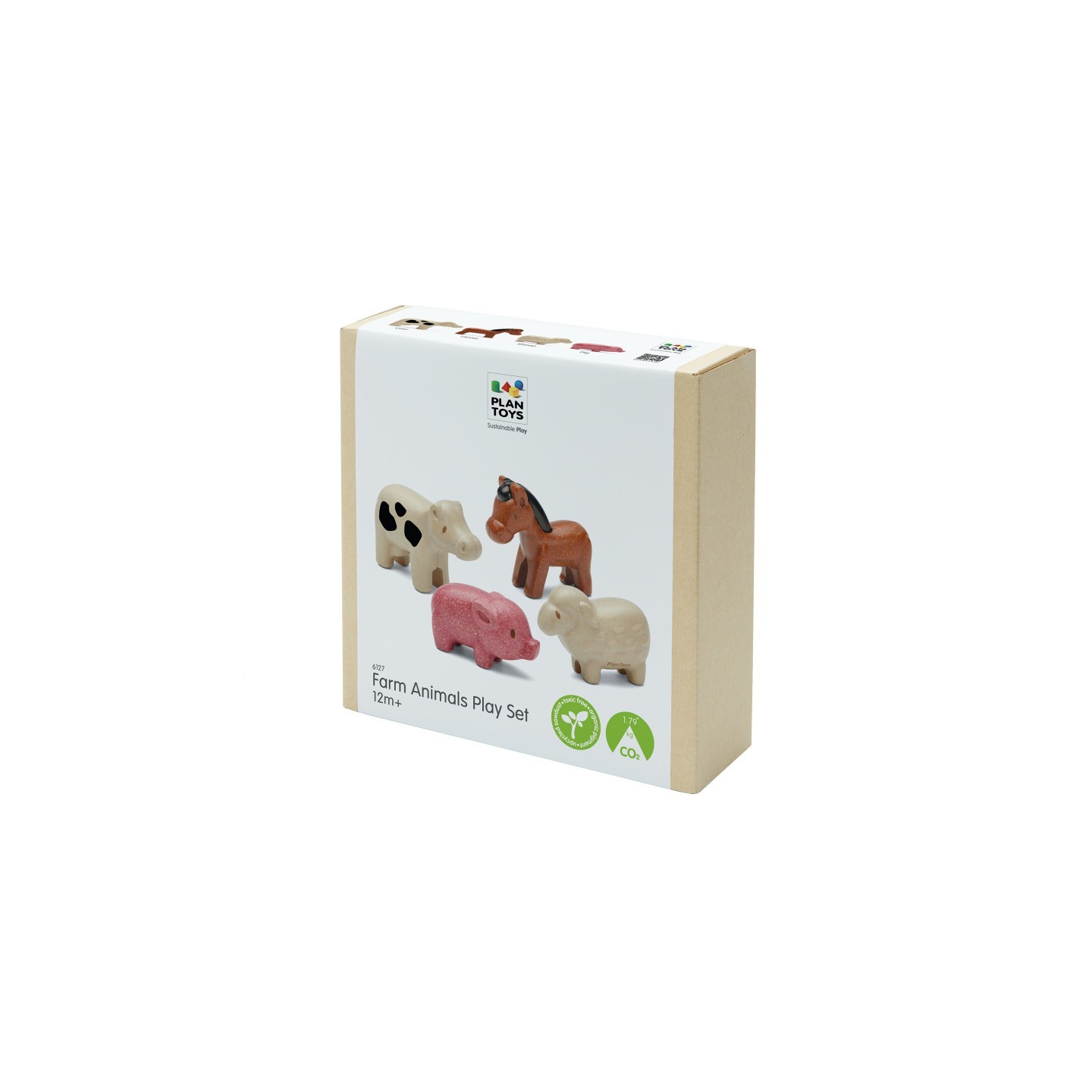 PlanToys Wooden Farm Animals Playset