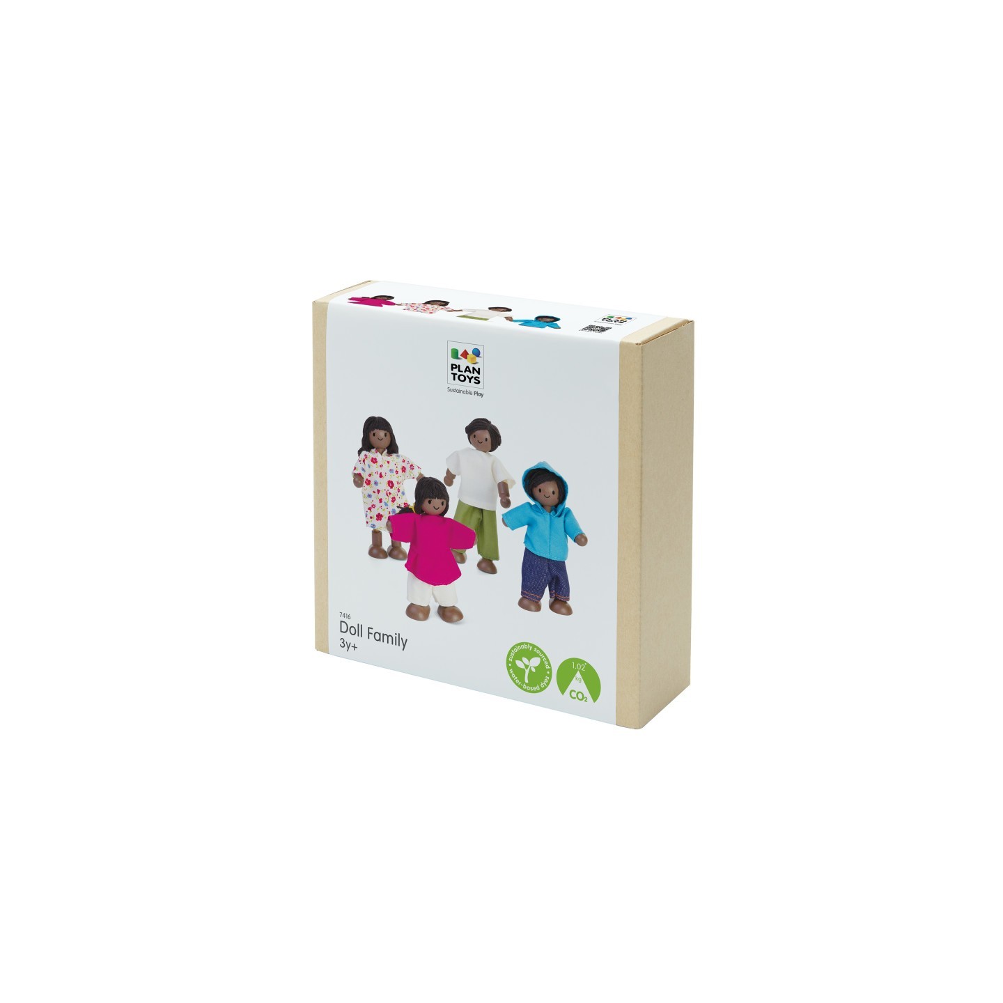 PlanToys Wooden Doll Family - Dark Skin Tone