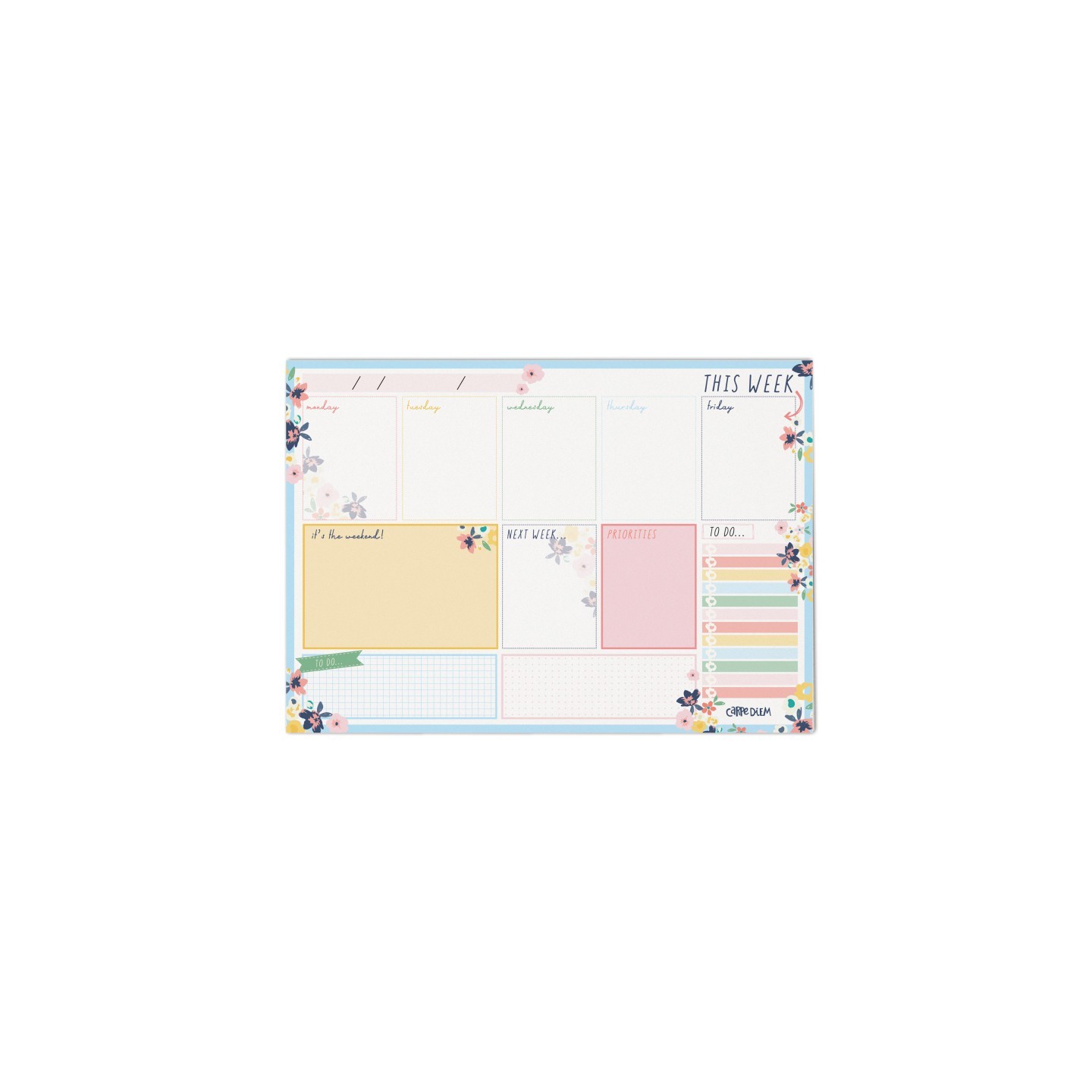 Pukka Pads Weekly Planner Pad - Ditzy Floral - Pack 6