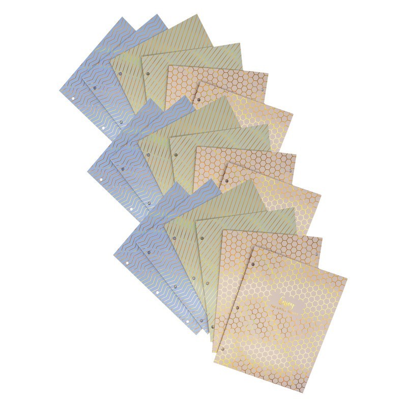 Pukka Pads Haze 2-Pocket Portfolio, Letter Size, Assorted Colors, 6 Per Pack, 3 Packs