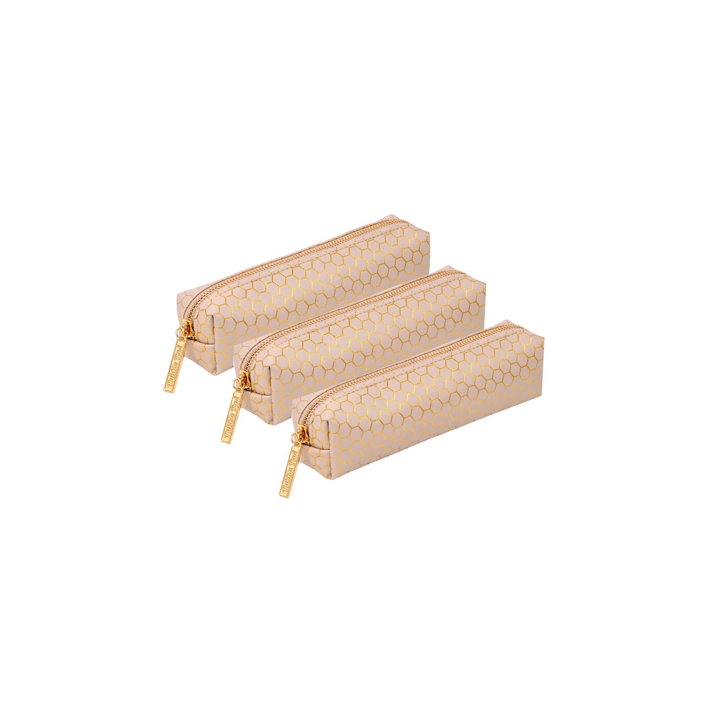 Pukka Pads Pencil Case, Haze, Taupe, Pack of 3