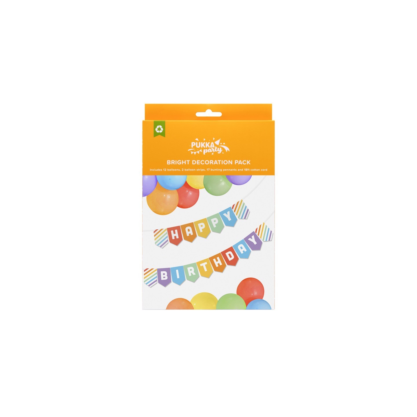 Pukka Party Bright Happy Birthday Decoration Pack, 32 Pieces
