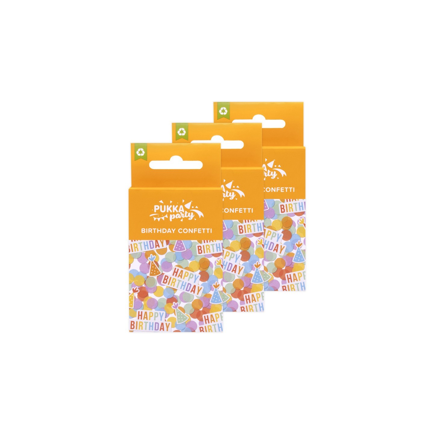 Pukka Party Bright Card & Tissue Birthday Confetti, 3 Packs