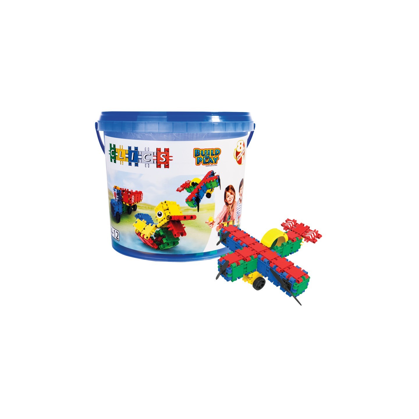 Clics Toys Clics Building Blocks Bucket, 175 Pieces