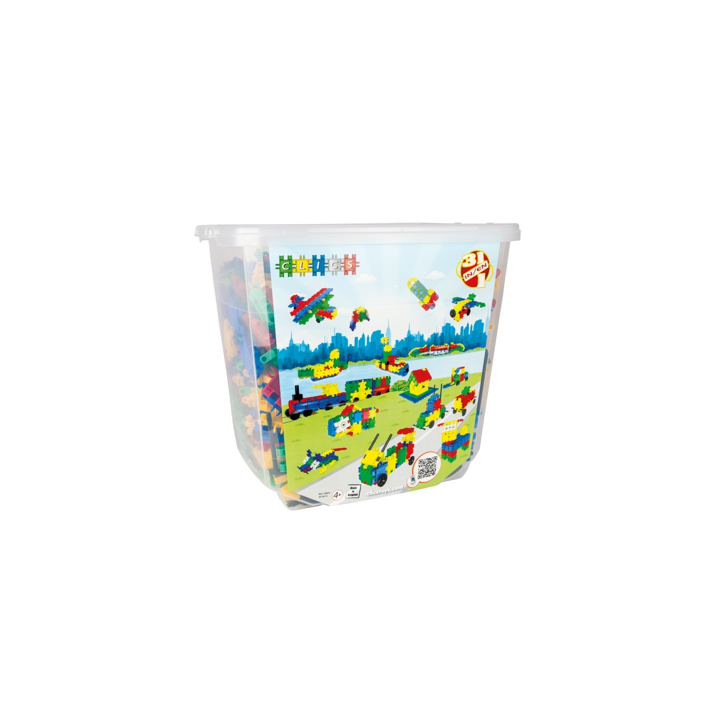 Clics Toys Clics Building Blocks Bucket, 850 Pieces