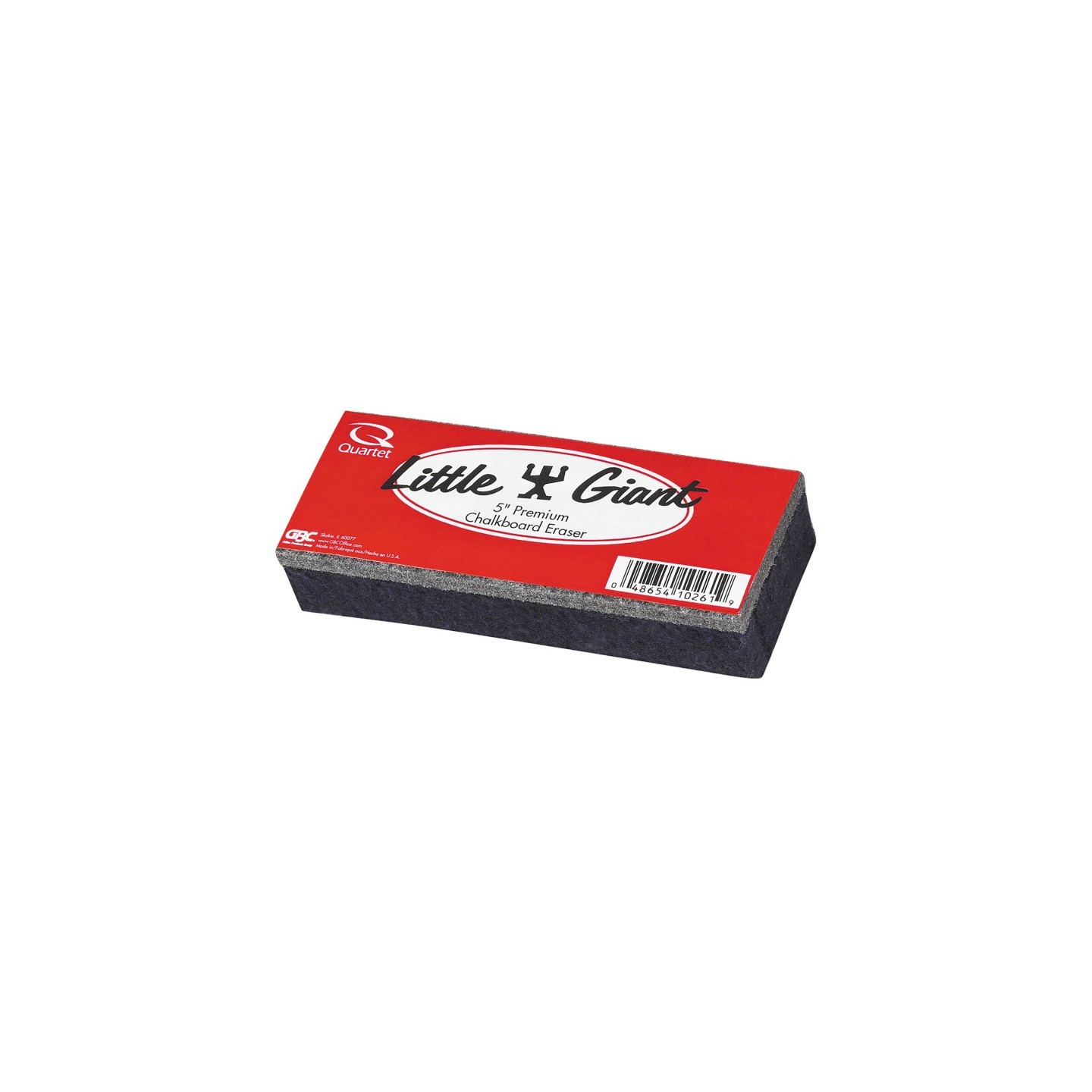 Quartet® Chalk Eraser, Moderate Use, For All Chalk Surfaces, 5" x 2" x 1"
