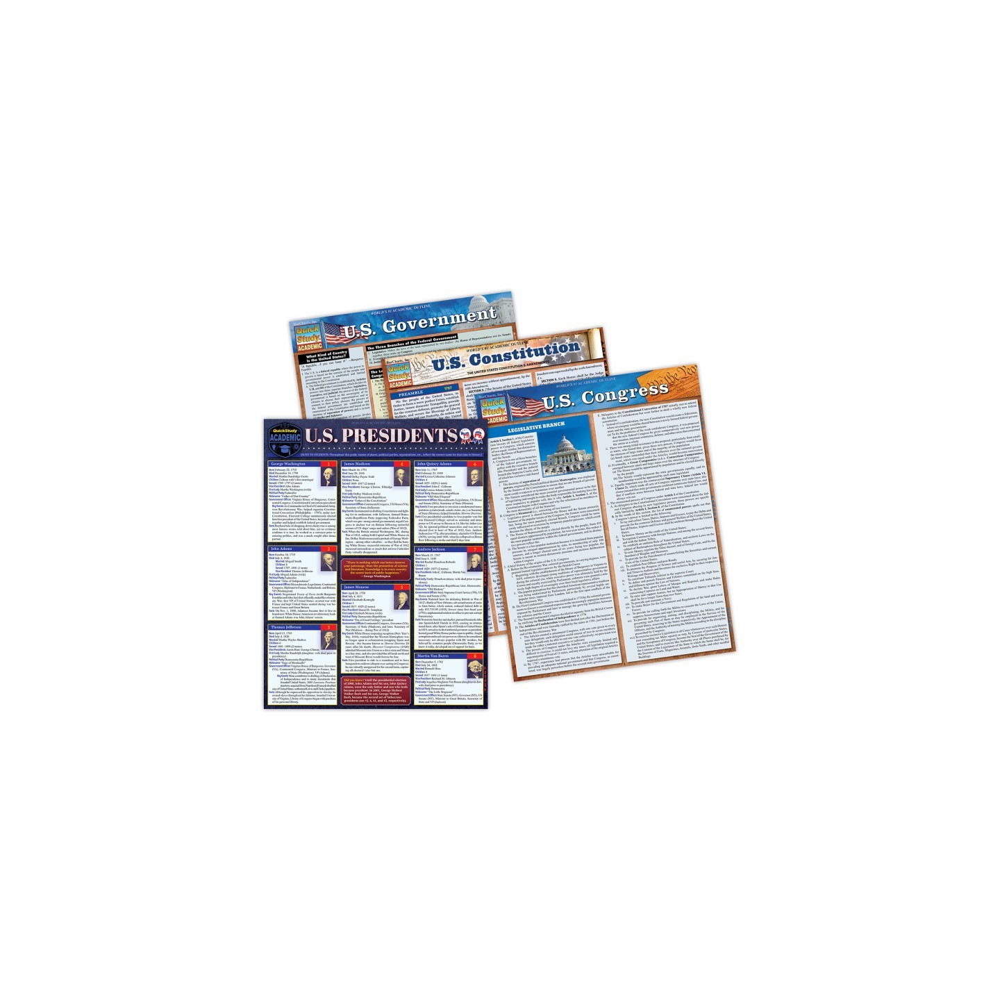 QuickStudy® Laminated Study Guide, History Bundle, Set of 4