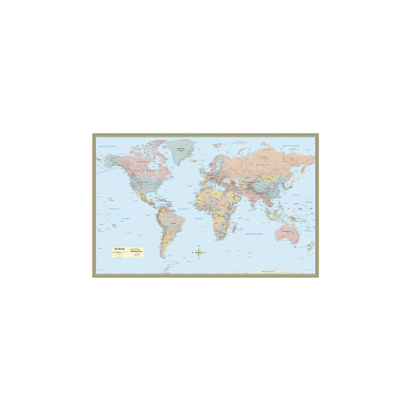QuickStudy® World Map Laminated Poster, 50" x 32"
