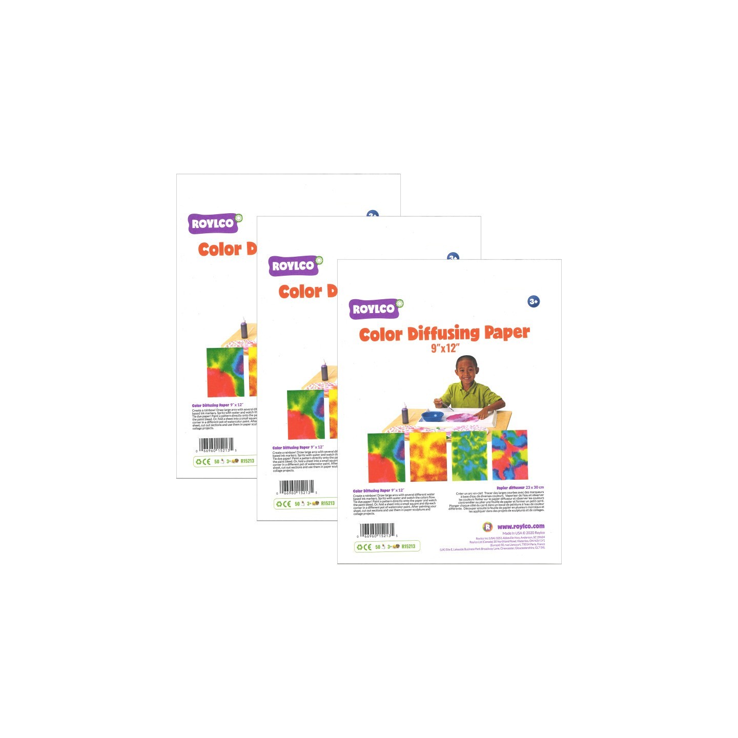 Roylco® Color Diffusing Paper, 9" x 12", 50 Sheets Per Pack, 3 Packs