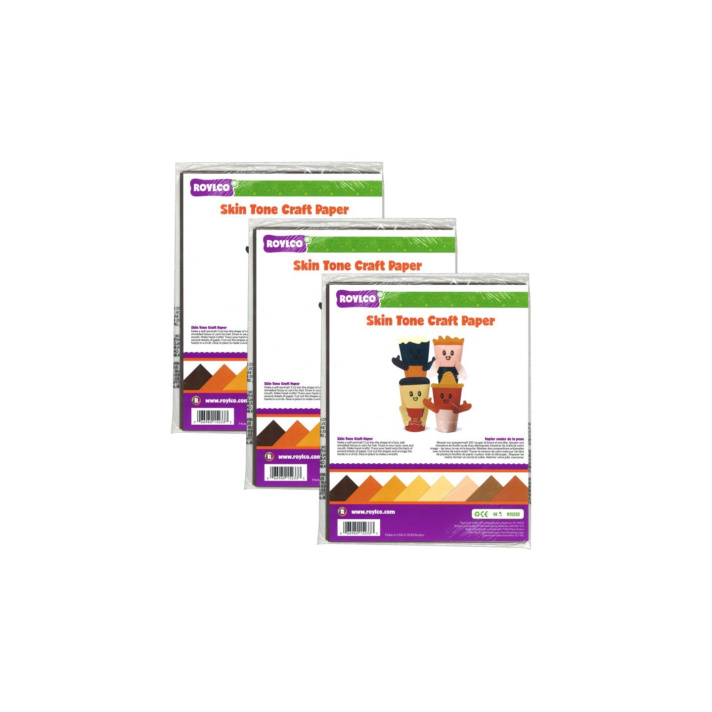 Roylco® Skintone Design Papers™, 48 Sheets Per Pack, 3 Packs