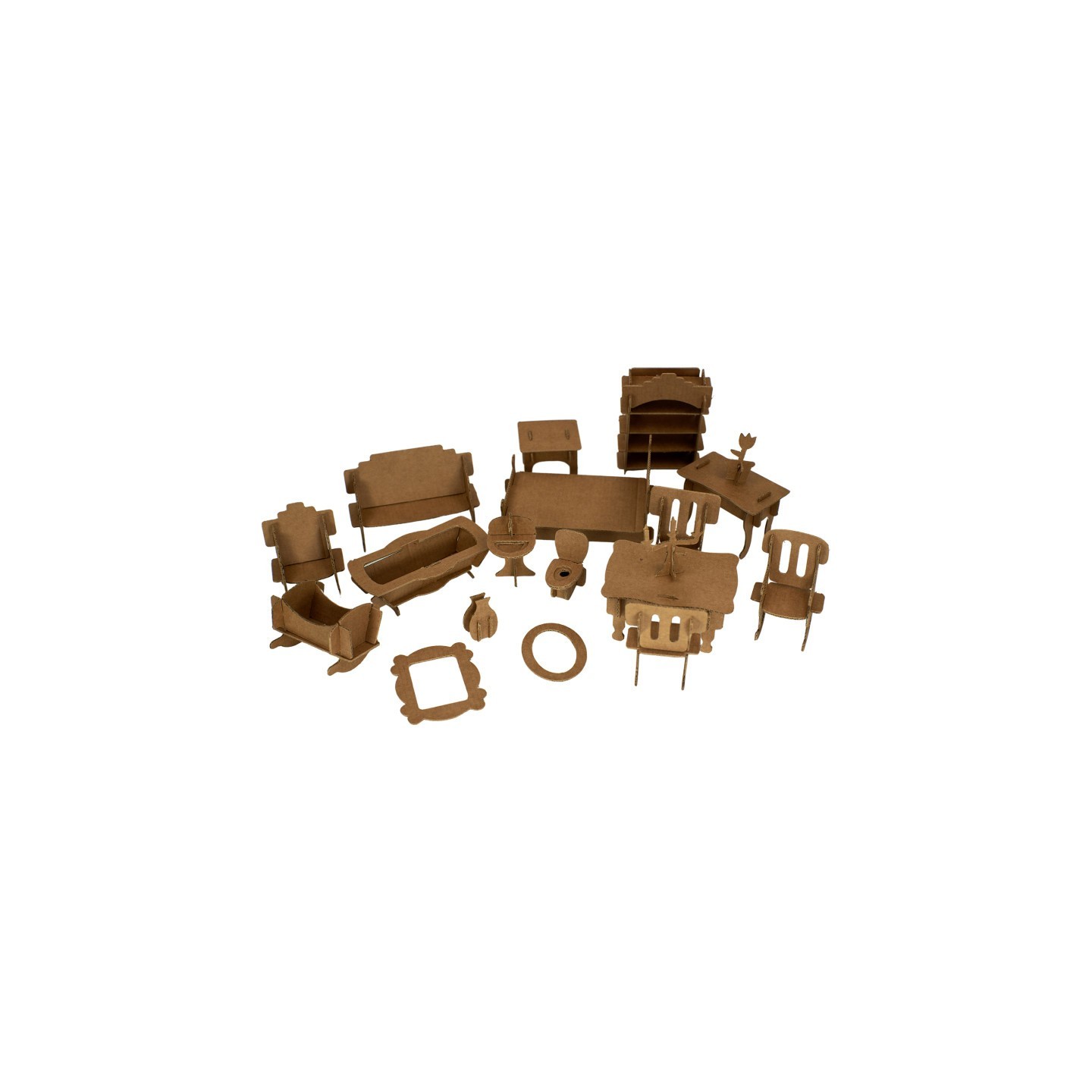 Roylco® Doll House Furniture to Decorate, 18 Furniture Pieces