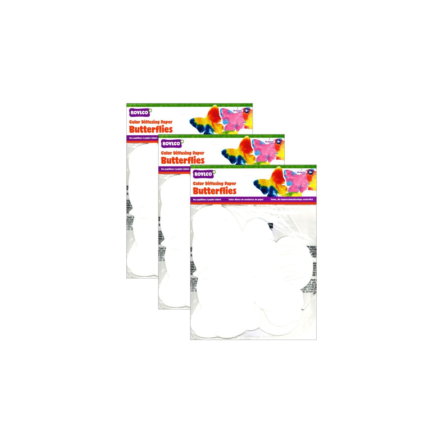 Roylco® Color Diffusing Paper Butterflies, 48 Per Pack, 3 Packs