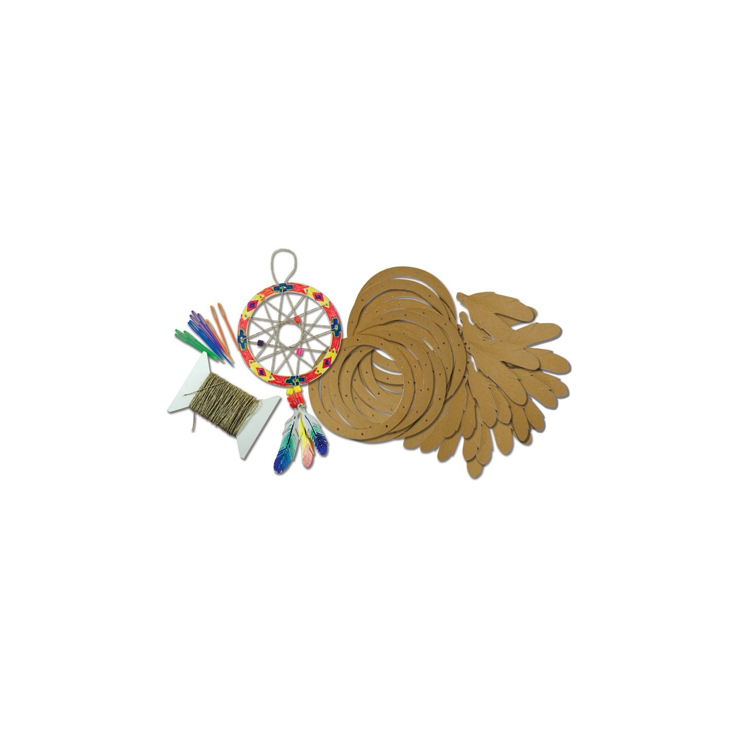 Roylco® Dream Catcher Craft Set, Cardboard Hoops with Stringing Supplies