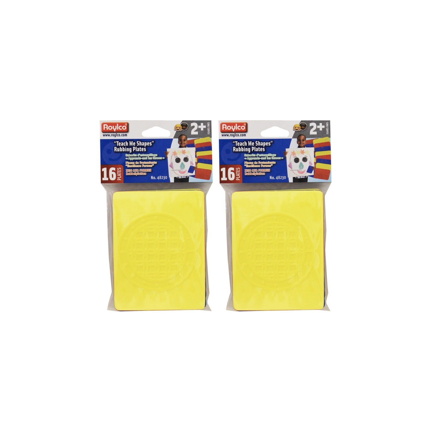 Roylco® Teach Me Shapes: Rubbing Plate Shapes, 16 Per Pack, 2 Packs
