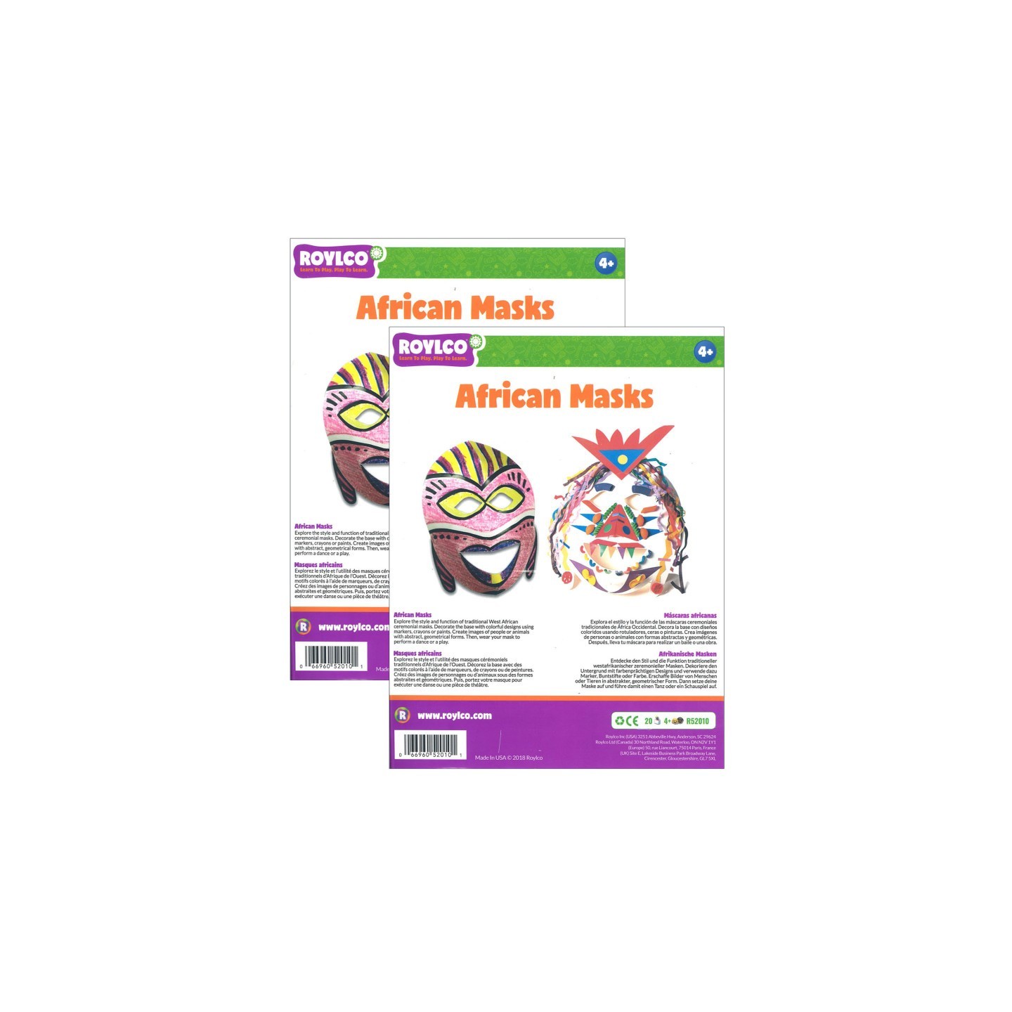 Roylco® African Masks, 20 Per Pack, 2 Packs