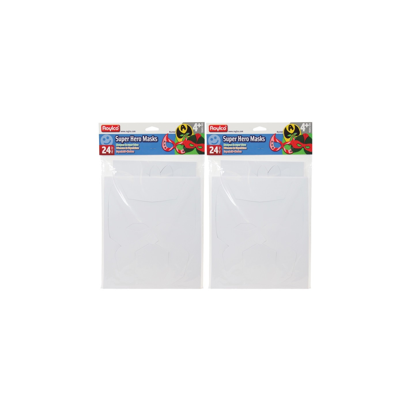Roylco® Die-Cut Super Hero Masks, 24 Per Pack, 2 Packs