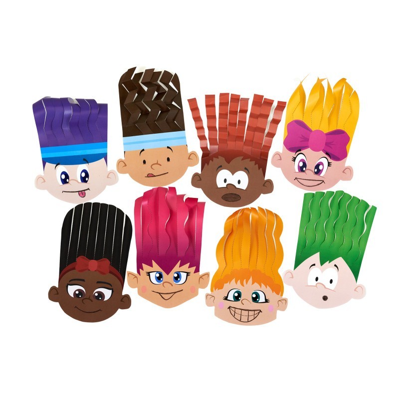 Roylco® Scissor Skills Hair Cut Paper, 32 Faces