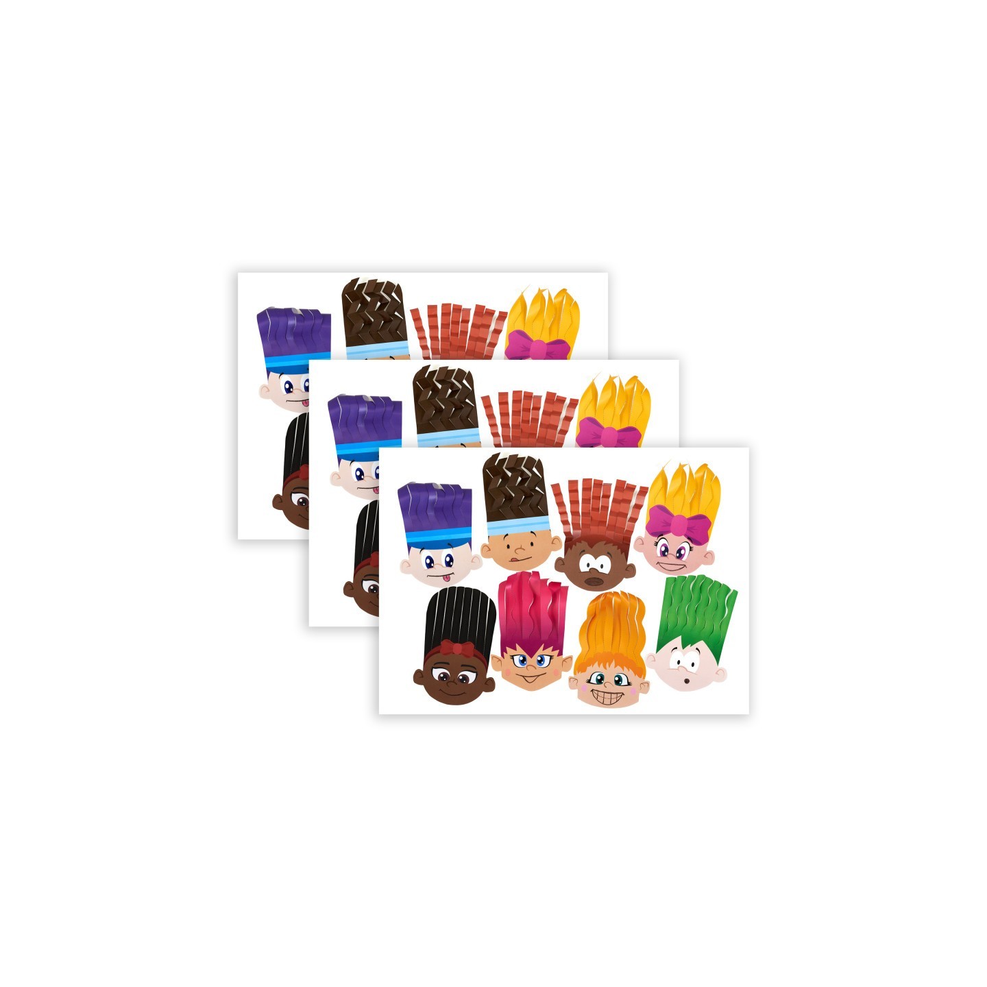 Roylco® Scissor Skills Hair Cut Paper, 32 Per Pack, 3 Packs