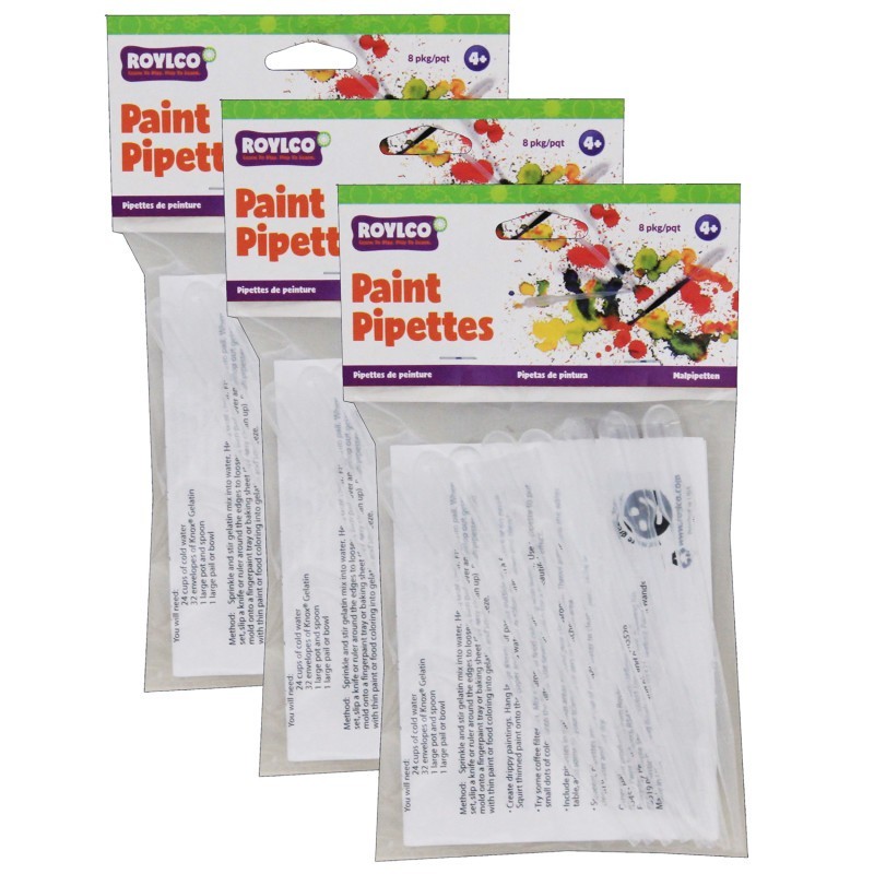 Roylco® Paint Pipettes, 8 Per Pack, 3 Packs