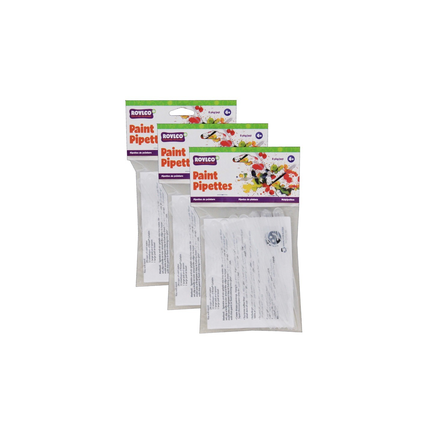 Roylco® Paint Pipettes, 8 Per Pack, 3 Packs