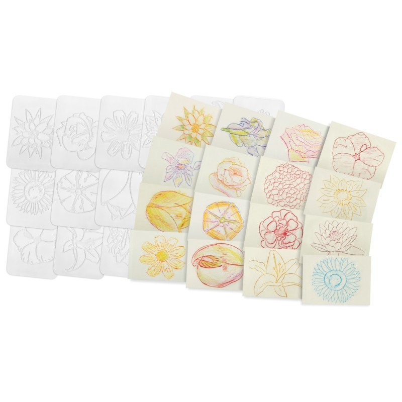 Roylco® Flowers Rubbing Plates, Pack of 16
