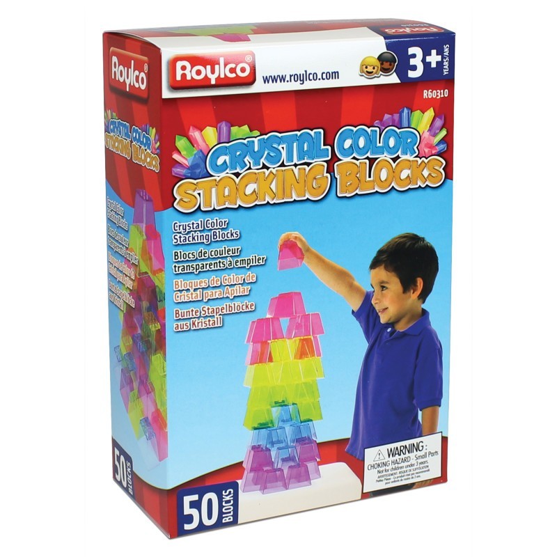 Roylco® Crystal Color Stacking Blocks, Set of 50