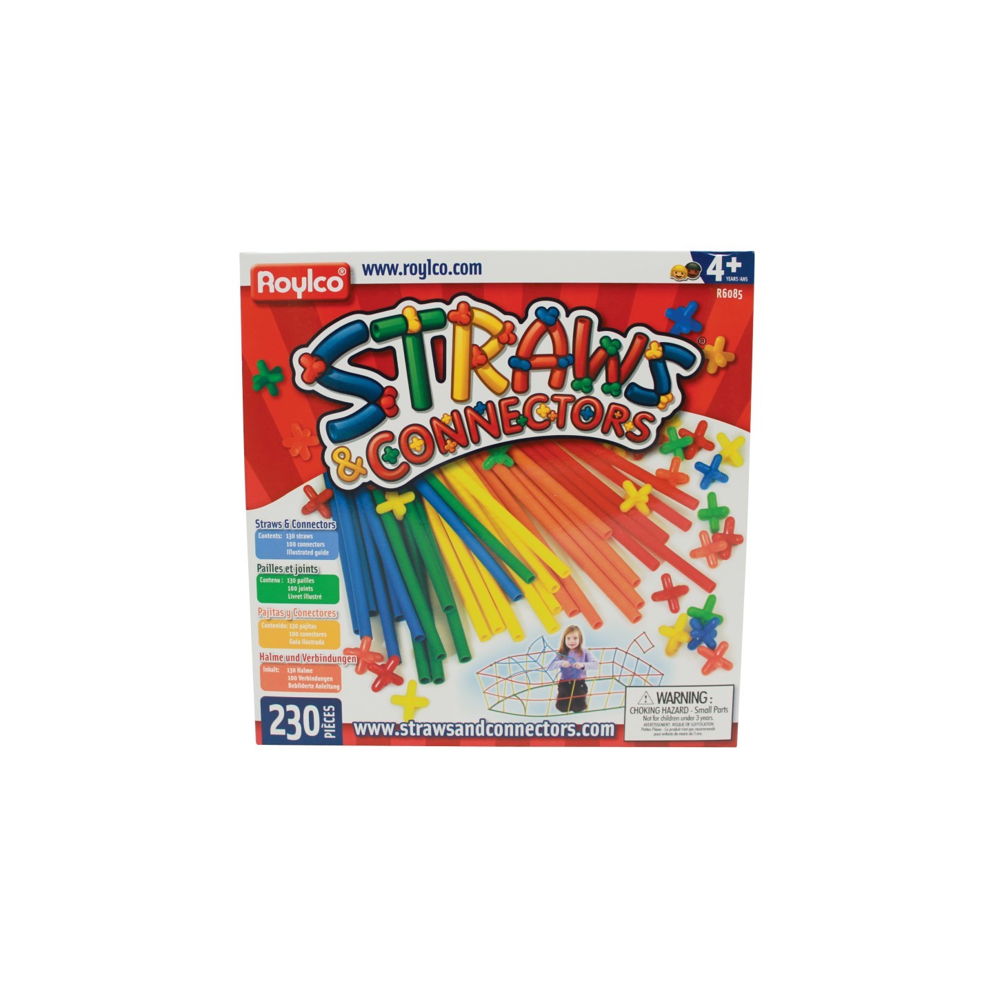 Roylco® Straws & Connector Set, 230 Pieces